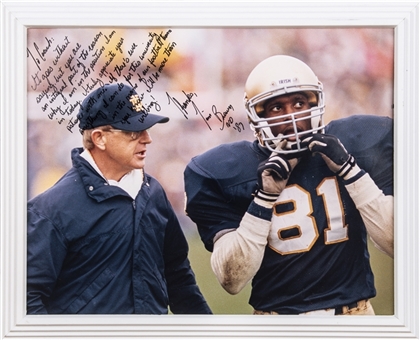 Tim Brown Signed & Personally Inscribed Photo to Coach Lou Holtz (Holtz LOA & JSA)